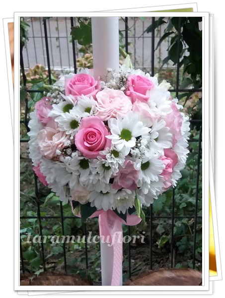 Lumanari de nunta-crizanteme si trandafiri.5087